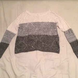 Dark Green and Beige Open Back Sweater